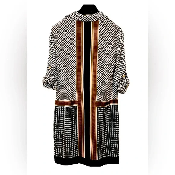 Ann Taylor Dress Brown Black White Geo Pattern Women’s Size XS - Picture 2 of 5